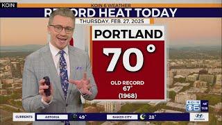 Record-breaking heat to end February in Portland