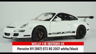 Model WELLY 1:18 18015WH Porsche 911 (997) GT3 RS 2007 white/black 4K