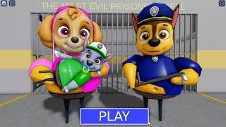 PAW PATROL! SKYE WITH BABY ROCKY! PRISON RUN BARRY! #Roblox #obby