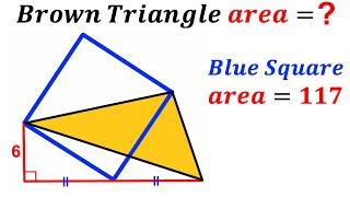 Can you find area of the Brown shaded Triangle? | (Square) | #math #maths | #geometry