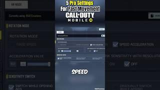 5 Basic Pro Settings For Fast Movement In Call Of Duty Mobile #shorts #trending #codm