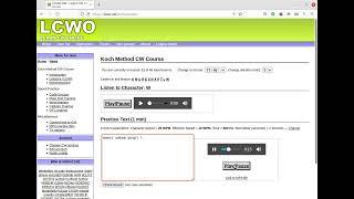 Practicing Morse code reception using LCWO.net