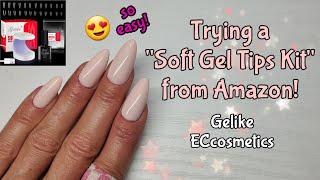 TRYING A FULL COVER GEL NAIL TIPS KIT | GELIKE- EC COSMETICS