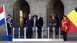 Staatsbezoek Koning filip & Koningin Mathilde van België in Amsterdam.