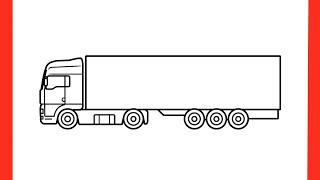 How to draw a TRUCK step by step / Drawing long-range truck MAN TGX easy