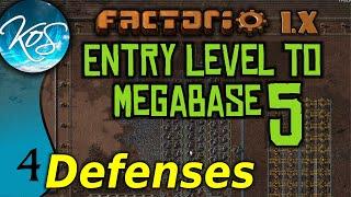 Factorio 1.X Entry Level to Megabase 5 - 4 - SETTING UP DEFENSES! - Guide, Tutorial