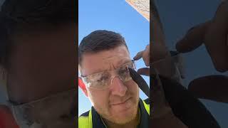 Worker's angle grinder blade snaps and gets stuck in safety glasses | SWNS