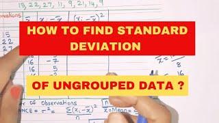 How to Calculate Standard Deviation & Variance of Ungrouped Data? | Variance Standard Deviation