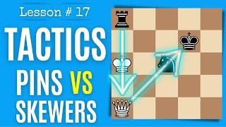 Chess lesson # 17: Chess tactics | Pins vs Skewers | Learn how to play Chess the right way