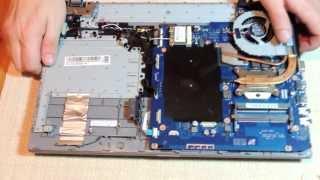 Как разобрать ноутбук samsung NP305V5A-S0KRU (disassemble Samsung NP305V5A-S0KRU)