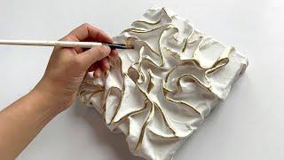 How to Create Textured Fabric Art on Canvas | Amazing 3D Abstract art Painting 