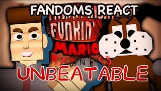 Fandoms React to Unbeatable || Mario’s Madness V2 || GCRV || Friday Night Funkin’ || FnF Mods