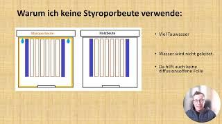 Bienen auswintern, Schiede richtig nutzen, warum keine Styroporbeuten