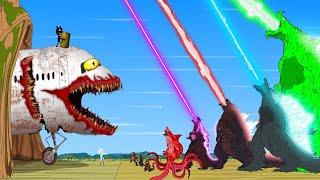 GODZILLA & KONG, GODZILLA EARTH vs Evolution of GIANT INFECTED SKY 2.0 | TRAIN EATER - FUNNY CARTOON