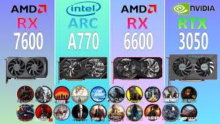 RX 7600 vs ARC A770 vs RX 6600 vs RTX 3050 Test