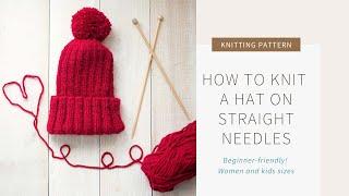 How to Knit a Hat on Straight Needles