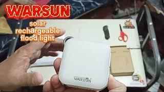 UNboxing : WARSUN Solar Rechargeable Camp Light