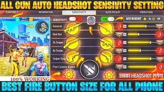 Free Fire Auto Headshot Trick 2025 Sensitivity | 2gb, 4gb, 6gb Ram Headshot Sensitivity Setting | FF