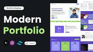 Build & Deploy a Modern Portfolio Website with React, Next.js,, Tailwind CSS, & Shadcn