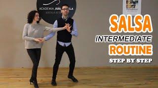 Full Salsa Intermediate Routine ⭐️Step By Step⭐️