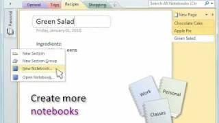 How to organize stuff in Microsoft OneNote 2010