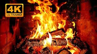 FIREPLACE 4K  Cozy Fire Background (12 HOURS). Fireplace video with Burning Logs & Fire Sounds