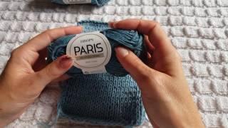 Обзор пряжи DROPS PARIS recycled denim (100%Хлопок). Отзыв и образец вязания