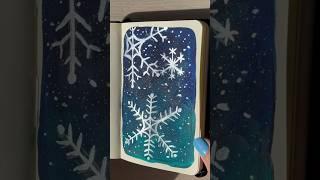 Snow flakes with metallic watercolor #paintingprocess #paintingtutorial #art #gouache
