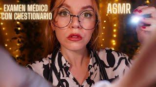 ASMR Roleplay Doctora Soft Spoken Examen Medico con Muchas Preguntas