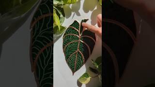 Working on a #stainedglass black velvet alocasia