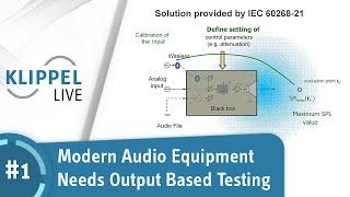 KLIPPEL LIVE Series 1 - Part 1: Modern Audio Equipment Needs Output-based Testing