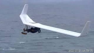 Darrel with Swift at Funston - Composite Ultralight Sailplane Hang Glider