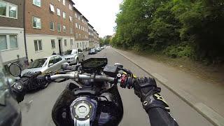 Yamaha MT09 FZ09 Akrapovic ONBOARD City Cruise 