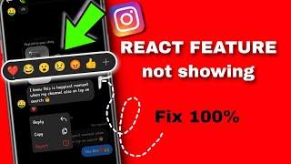 React feature not working in Instagram || Instragram emojis reaction not showing problem solved