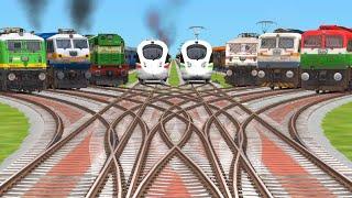 8️⃣Realstic Railgadi Passing From Daimond Railroad Tracks | indian train crossing 3d gameplay