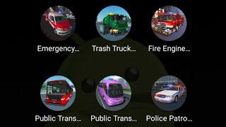 Emergency Ambulance Simulator,Trash Truck Simulator,Fire Engine Simulator,Public Transport Simulator