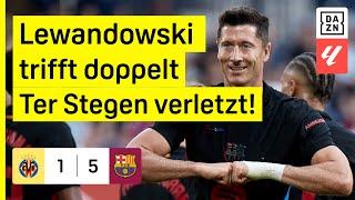 Lewandowski-Doppelschlag & Lamine Yamal mit Zauber-Assist: Villarreal - Barcelona 1:5 | LaLiga |DAZN