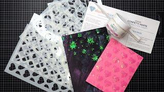 Diamond Press "Crystal Confetti" Paste and Stencils Kit Review Tutorial ft. Mega Watercolor TS!