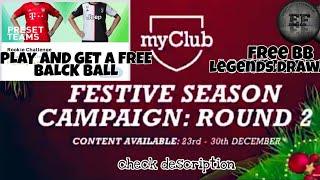 Festive season round 2 Pes 2020 Mobile || free BB from event, legend collectors box, free BB agent |