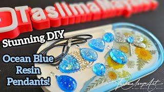 How to Make Resin Art Pendant Jewelry with Ocean Sparkles! ️