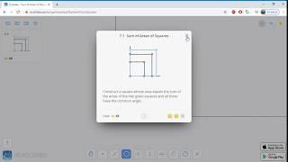 7.1 Euclidea - Sum of Areas of Squares - 3L 6E