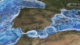 Ocean Current Flows around the Mediterranean Sea and Atlantic