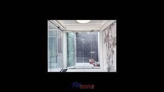 Fz30 frameless folding glass door balcony glazing system glass curtain panoramic glass wall case-500