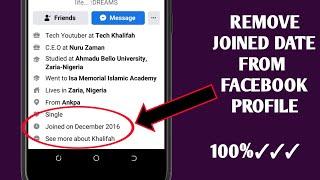 How to Hide Facebook Joined Date from Facebook Profile | Remove joined date from Facebook profile