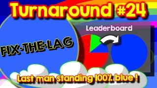 Agario Team Mode turnaround #24, Last man standing 100% blue, and FIX THE LAG