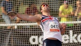 Athletics - Dan Greaves - men's discus throw F44 final - 2013 IPC Athletics World C...