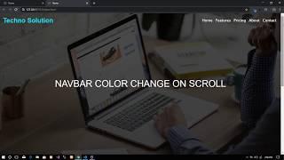 How to change navbar color on scroll using html css bootstrap and jquery