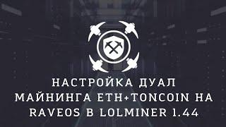 Настройка дуал майнинга ETH+TON на RaveOS  lolminer 1.44