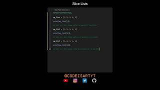 Slice Lists in Python | Python Examples | Python Coding Tutorial | Python Coding Interview #Python