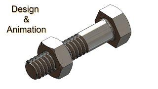  SOLIDWORKS TUTORIAL #31 || Design of Bolt and Nut assembly with motion analysis in solidworks.